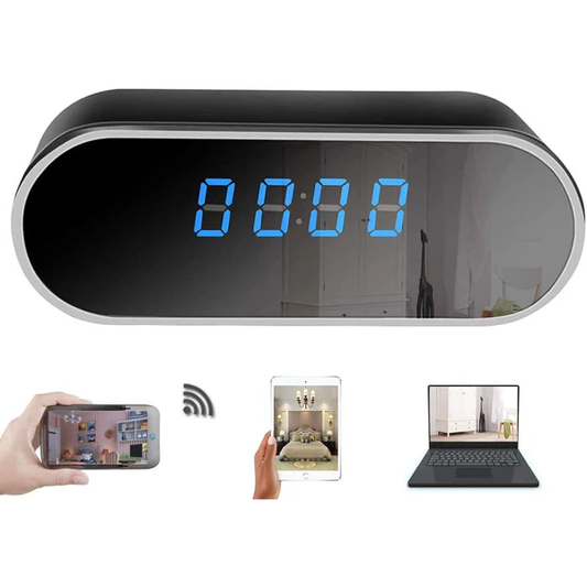 Reloj Despertador Digital con Cámara Espía Wi-Fi Full HD